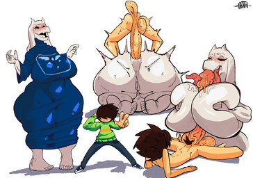 5_fingers 5_toes anal anal_penetration anthro balls big_balls big_breasts big_butt big_penis blush bodily_fluids breast_play breasts butt claws clothed clothed_anthro clothed_female clothed_male clothing duo feet female finger_claws fingers floppy_ears fully_clothed fully_clothed_anthro fully_clothed_female fully_clothed_male genitals hair hair_over_eyes horn huge_balls huge_breasts huge_butt huge_penis long_tongue male male/female mature_female nude nude_anthro nude_female nude_male open_mouth overweight penetration penis pubes saliva sex titfuck toe_claws toes tongue north_star_500 deltarune undertale_(series) kris_dreemurr toriel toriel_(deltarune) bovid caprine goat human mammal hi_res