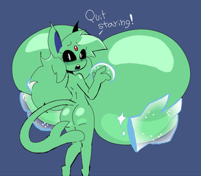 anthro big_breasts black_sclera blue_background blush breast_grab breast_squish breasts butt dialogue female fur green_body green_hair hair hand_on_breast huge_breasts hyper hyper_breasts looking_at_viewer nude nude_anthro nude_female simple_background solo squish standing tail telekinesis text white_eyes tomfoolery nintendo pokemon edith_(tomfoolery) eeveelution espeon generation_2_pokemon pokemon_(species) shiny_pokemon 2025 digital_drawing_(artwork) digital_media_(artwork) english_text hi_res