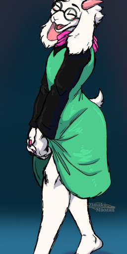 5_toes anthro barefoot clothing colored_nails dress eyewear feet femboy floppy_ears glasses happy humanoid_feet male nails pink_nails plantigrade simple_background solo toes walking zimakum deltarune undertale_(series) ralsei bovid caprine domestic_goat goat mammal absurd_res colored_sketch hi_res sketch