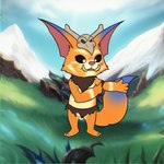 anthro balls blush clothed clothing erection erection_under_clothing foreskin genitals looking_at_self male penis small_balls small_penis solo standing tribal unretracted_foreskin wardrobe_malfunction young tribaldragon league_of_legends riot_games tencent gnar_(lol) yordle 1:1 absurd_res hi_res