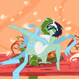 abdominal_bulge all_the_way_through ambiguous_gender ambiguous_penetrating anal anal_penetration anal_threading apple black_hair blush bodily_fluids bottomwear breasts clothed clothing cum cum_in_hair cum_on_face cum_on_head dress female female/ambiguous female_penetrated flower food fruit genital_fluids genitals grape green_body green_sclera green_skin hair melon messy midriff not_furry orgasm penetration penis_tentacles plant ribbons sex short_hair skirt solo spread_legs spreading sweat tentacle_penetration tentacle_sex tentacles threaded_by_tentacle topwear vulva watermelon white_bottomwear white_clothing white_topwear whycantifindaname adventure_time cartoon_network fruit_witch humanoid mammal monster monstrous_humanoid 1:1 hi_res