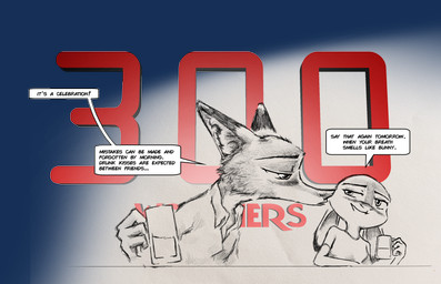 alcohol anthro beverage clothed clothing dialogue dipstick_ears drunk duo ear_markings female male multicolored_ears substance_intoxication text thewyvernsweaver disney zootopia judy_hopps nick_wilde canid canine fox lagomorph leporid mammal rabbit red_fox true_fox alpha_channel digital_drawing_(artwork) digital_media_(artwork) english_text hi_res