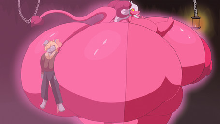 anthro areola big_areola big_breasts big_butt big_nipples blonde_hair bottomwear breasts butt butt_smother clothing duo female grey_body hair horn huge_areola huge_breasts huge_butt huge_hips huge_thighs hyper hyper_breasts hyper_butt hyper_hips hyper_thighs jacket male male/female nipples nude pants pink_areola pink_body pink_nipples smothering thick_thighs topwear white_hair wide_hips yellow_eyes adansin temp_the_imp demon humanoid imp mammal mouse murid murine rodent 16:9 animated animated_gif hi_res loop short_playtime widescreen