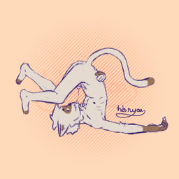after_autofellatio anthro bodily_fluids brown_body brown_fur fur genitals he_is_nyaa humanoid_genitalia lying male multicolored_body multicolored_fur nude on_back richard_rivers_(he_is_nyaa) saliva saliva_string skinny smile smirk solo siamese_cat shape_shifter hi_res