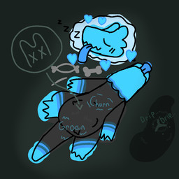 ambiguous_gender bone fatal_vore feral heart_symbol onomatopoeia rumbling_stomach sound_effects text tongue tongue_out vore water_drop chimerasofthesoutheastmeadows rain_world videocult blue_lizard_(rain_world) lizard_(rain_world) slugcat 1:1