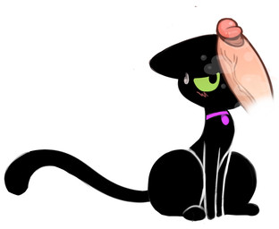 bestiality big_penis black_body black_fur blush bodily_fluids collar disembodied_penis duo ears_back ears_down feet female female_feral feral fur genitals glistening glistening_genitalia glistening_penis green_eyes hindpaw human_on_feral humanoid_genitalia humanoid_penis interspecies male male/female mouthless musk musk_clouds noseless paws penis penis_on_face pivoted_ears purple_collar quadruped simple_background sitting sweat sweatdrop tail vein veiny_penis white_background 4chan_anon unknown_artist extra_credits zoey_(extra_credits) domestic_cat felid feline felis human mammal 2025 colored digital_drawing_(artwork) digital_media_(artwork)