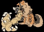 alpha_channel animal_genitalia arcanine balls duo feral fully_sheathed generation_1_pokemon genitals hug looking_at_another male namelessimp ninetales nintendo pokemon pokemon_(species) sheath sitting size_difference smile tongue tongue_out