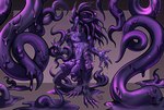 2_penises anthro biped erection genitals male multi_genitalia multi_penis nude penis pseudo_hair purple_eyes purple_tentacles solo standing tentacle_hair tentacles candy.yeen sudz goo_creature 2022 absurd_res hi_res