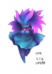 alternate_species breasts clothed clothing dress featureless_breasts female hair humanoidized jewelry long_hair multicolored_hair open_mouth pokemorph purple_eyes simple_background solo standing white_background yellow_sclera ni_jikan nintendo pokemon generation_2_pokemon ghost humanoid misdreavus pokemon_(species) spirit 2015