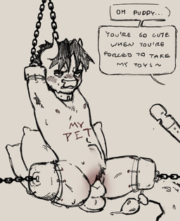 4_missing_limbs abdominal_bulge amputation amputee andromorph anthro blush bodily_fluids chain collar dildo dildo_in_vagina dildo_insertion dildo_sitting disability forced glare intersex kidnapping markings missing_all_arms missing_all_legs missing_all_limbs missing_arm missing_leg nipples penetration pillow plug_(sex_toy) praise pubes quadruple_amputee questionable_consent riding_dildo sex sex_toy sex_toy_in_vagina sex_toy_insertion solo sweat tears text torture vaginal vaginal_penetration vibrator wand_vibrator pvppypilled404 toto_(pvppy) bovid bovine mammal english_text hi_res monochrome sketch unfinished trans_(lore)