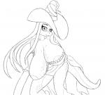 anthro big_breasts breasts cosplay female huge_breasts magic_user nipples non-mammal_breasts solo sarcolopter dragon's_crown vanillaware samantha_brooks sorceress_(dragon's_crown) lizard reptile scalie monochrome