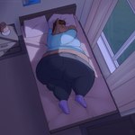 1:1 anthro aucherr bed bedroom belly big_belly big_butt bojack_horseman butt clothed clothing equid equine female fully_clothed furniture hi_res hollyhock_(bojack_horseman) horse lying lying_on_bed mammal morbidly_obese morbidly_obese_anthro morbidly_obese_female netflix obese obese_anthro obese_female on_bed on_front overweight overweight_anthro overweight_female sleeping solo