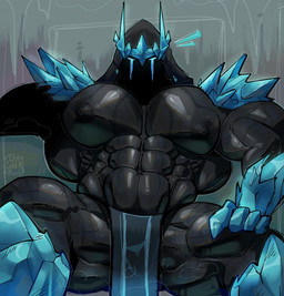 abs areola barazoku big_muscles big_pecs black_body blue_bottomwear blue_clothing blue_eyes blue_loincloth bottomwear cape clothed clothing glowing glowing_eyes huge_muscles huge_pecs huge_thighs ice_body liques loincloth male manly muscular muscular_arms muscular_humanoid muscular_legs muscular_male muscular_thighs navel nipples not_furry not_furry_focus partially_clothed pecs seductive serratus solo thick_arms thick_thighs its_coldpizza epic_games fortnite ice_king_(fornite) humanoid spirit undead hi_res
