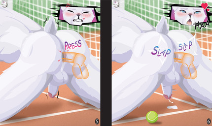 anal anal_penetration anthro anus ball balls biped blush bodily_fluids butt cum cum_drip cutaway dripping duo ejaculation erection fur genital_fluids genitals hair male male/male male_penetrated male_penetrating male_penetrating_male nude open_mouth penetration penis sex tennis_ball tennis_court elevatorvibes tennis_ace keisuke_urushihara yuuichi_michimiya akita canid canine canis domestic_dog hare lagomorph leporid mammal spitz absurd_res comic hi_res