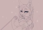 anthro areola breasts ear_piercing female industrial_piercing nipples open_mouth piercing smile solo teeth tongue savemekitty felid feline lynx mammal digital_media_(artwork) hi_res