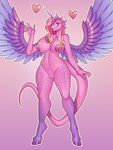3:4 absurd_res anthro areola biped breasts crown dragon ear_fins equid equine fan_character feathered_wings feathers female fin genitals hasbro headgear heart_symbol hi_res hooves horn hybrid mammal mi_amore_serena_(oc) my_little_pony mythological_creature mythological_equine mythological_scalie mythology nauth nipples nude pink_body pink_scales purple_eyes pussy scales scalie solo standing tail winged_unicorn wings