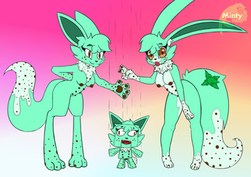 ambiguous_gender animal_genitalia animal_vulva anthro blep breasts brown_body brown_eyes brown_feet brown_fur brown_nipples brown_nose brown_pawpads brown_paws brown_vulva canine_genitalia canine_vulva cheek_tuft closed_smile ear_tuft exposed_breasts eyebrows eyelashes facial_tuft feet female fluffy fluffy_chest fluffy_fur fluffy_tail freckled_arms freckled_face freckled_legs freckled_tail freckles fur fur_markings fur_tuft genitals gesture green_arms green_body green_breasts green_fur green_hair green_legs green_tail group hair hand_gesture hand_on_leg hand_on_thigh hands_behind_back happy head_tuft leaning leaning_forward long_ears long_legs long_tail looking_at_viewer markings mint_leaf_(food) mouth_closed multi_nipple multicolored_arms multicolored_body multicolored_chest multicolored_ears multicolored_fur multicolored_legs multicolored_tail neck_tuft nipples nude nude_female open_mouth pawpads paws pupils puppet puppet_strings smile smiling_at_viewer spots spotted_arms spotted_body spotted_fur spotted_legs spotted_markings spotted_tail standing string tail tail_markings teeth teeth_showing tongue tongue_out trio tuft tufted_ears v_sign vulva wave white_sclera minty_after_hours minty_vee_(anthro)_(minty_creations) minty_vee_(puppet)_(minty_creations) minty_vee_(umbran)_(minty_creations) canid canine dream_creature fox hybrid lagomorph leporid mammal rabbit 2025 absurd_res hi_res