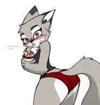 anthro big_butt blush butt clothing eating female food looking_at_viewer noodles panties ramen red_clothing red_panties red_underwear small_waist solo underwear wide_hips pace-maker dreamworks kung_fu_panda zhen_(kung_fu_panda) canid canine corsac_fox fox mammal true_fox