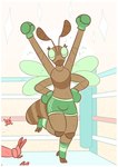 bodily_fluids boxing boxing_gloves clothing fighting_ring handwear knockout male solo sport sweat twunk cat-boots anthony_(zuzu) ant arthropod hymenopteran insect