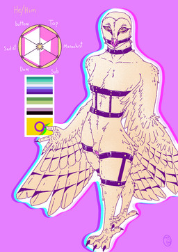andromorph anthro aromantic_pride_colors ball_gag beak gag intersex intersex_pride_colors lgbt_pride nude pride_color_flag pride_colors solo vincian_pride_colors wings omnisexualotter avian barn_owl bird owl tyto tytonid absurd_res full-length_portrait hi_res portrait