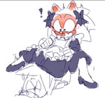 anthro blush clothed clothing crossdressing dress duo eyelashes head_under_clothing machine maid_uniform male male/male oral uniform arrow_hearted sega sonic_the_hedgehog_(series) neo_metal_sonic sonic_the_hedgehog eulipotyphlan hedgehog mammal robot