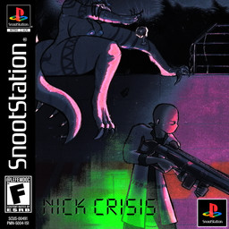 anthro big_breasts blue_body blue_hair brand_parody breasts claws clothed clothing duo female fingers hair long_tail male nude scales short_hair snout spikes spikes_(anatomy) tail tattoo text lefemdoc cavemanon_studios esrb goodbye_volcano_high playstation snoot_game sony_corporation sony_interactive_entertainment anon_(snoot_game) nick_(gvh) baryonyx dinosaur mammal prehistoric_species reptile scalie spinosaurid theropod 1:1 digital_drawing_(artwork) digital_media_(artwork) english_text hi_res