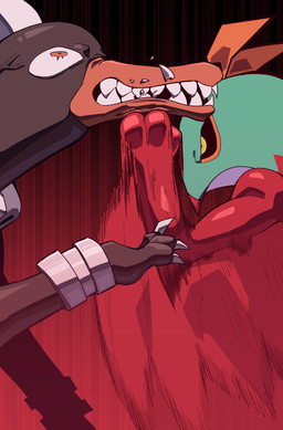 ambiguous_gender anthro biped black_body black_sclera breaking broken_teeth claws duo feral fight green_mask hitting_another horn impact_lines looking_at_another orange_eyes paws pseudo_mask quadruped red_body snout uppercut white_horn yellow_sclera cuchuflin nintendo pokemon rey_(cuchuflin) generation_2_pokemon generation_6_pokemon hawlucha houndoom pokemon_(species) absurd_res hi_res