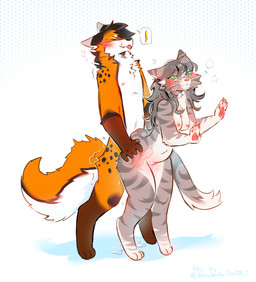 anal anal_penetration anthro bangs blush blush_lines bodily_fluids brown_body brown_fur brown_hair chest_tuft cum cum_in_ass cum_inside dripping duo ejaculation eyes_closed female freckled_face freckles fur genital_fluids green_eyes hair hypnosis interior_view male male/female markings mind_control motion_lines nipples penetration pink_nipples sex spots spotted_body spotted_fur spotted_hips spotted_markings spotted_shoulders standing standing_sex stripes tuft whiskers demibido amto_(demibido) canid canine domestic_cat felid feline felis fox mammal absurd_res hi_res