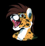 anthro eyewear glasses male simple_background solo transparent_background peeeetah_(artist) arsimael_inshan cheetah felid feline mammal alpha_channel bust_portrait portrait