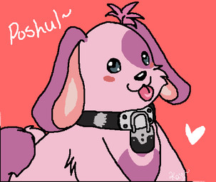 collar female feral heart_symbol lock padlock padlocked_collar solo tongue kajikonjou chrono_cross poshul canid canine mammal