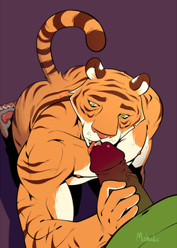 5_fingers abs anthro biceps big_muscles big_penis biped duo erection fingers fur genitals glans green_body hand_on_penis humanoid_genitalia humanoid_penis licking male male/male muscular muscular_anthro muscular_male nipples nude_anthro nude_male oral orange_body orange_fur pawpads pecs penile penis penis_lick pink_nipples pink_pawpads pink_penis raised_tail sex solo_focus tail tongue vein veiny_penis white_body white_fur yellow_eyes mohalic felid mammal orc pantherine tiger 2020
