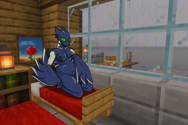 anthro bed belly big_breasts big_butt blue_body blue_feathers boat bone bookshelf breasts butt carpet chubby_cheeks circle_eyebrows claws exoskeleton eyebrows eyelashes fangs feathered_wings feathers female furniture green_eyes green_sclera happy indoor_nudity inside lamp lantern looking_at_viewer nipples overweight overweight_anthro overweight_female painting_(object) pose presenting presenting_breasts pupils raining ribs screencap screencap_background seductive slightly_chubby snout solo storm teeth teeth_showing thick_thighs vehicle watercraft window wing_claws winged_arms wings hornyavey microsoft minecraft mojang xbox_game_studios julie_(hornyavey) phantom_(minecraft) 3:2 hi_res pinup