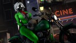 anthro ascot big_breasts breasts cleavage clothed clothing fangs female motorcycle motorcycle_helmet solo teeth vehicle donglysfm friendship_is_magic hasbro my_little_pony arthropod changeling 16:9 3d_(artwork) 4k absurd_res digital_media_(artwork) hi_res source_filmmaker_(artwork) widescreen