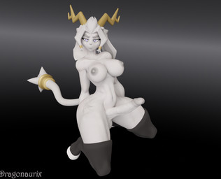 anthro balls big_breasts breasts genitals gynomorph hand_behind_back horn intersex navel nipple_piercing nipples nude nude_gynomorph penis piercing sitting solo tail thick_thighs dragonaurix warfaremachine_(modeler) pseudoregalia sybil_(pseudoregalia) hybrid 3d_(artwork) digital_media_(artwork) hi_res