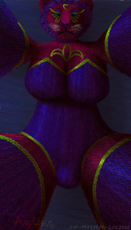 anthro arm_warmers armwear big_breasts blue_eyes breasts bulge clothing dress first_person_view front_view golden_markings gynomorph heart_(marking) huge_breasts intersex legwear low-angle_view mane markings night purple_mane red_body solo stockings thick_thighs whiskers violet_foxytosin queen_vivienne_(violet_foxytosin) felid lion mammal pantherine 2026 absurd_res dated digital_media_(artwork) hi_res krita_(artwork) signature trans_(lore) trans_woman_(lore)