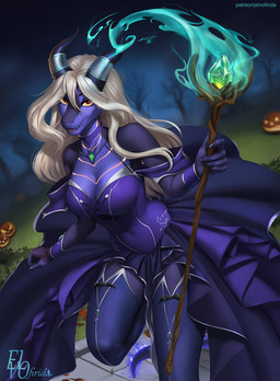 5_fingers anthro biped breasts claws clothed clothed_anthro clothed_female clothing dress female finger_claws fingers front_view hair holidays horn looking_at_viewer navel non-mammal_breasts non-mammal_navel smile solo standing white_hair yellow_eyes elvofirida halloween mythology dragon mythological_creature mythological_scalie scalie 2025 hi_res