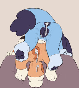 after_anal after_sex after_vaginal animal_genitalia animal_vulva anthro anus blue_body blue_fur bodily_fluids butt canine_genitalia canine_vulva cum cum_in_ass cum_in_vagina cum_inside duo female fur genital_fluids genitals lying lying_on_another nude on_back orange_body orange_fur tail vaginal_fluids vulva young young_anthro young_female dtcx97 bluey_(series) bingo_heeler bluey_heeler australian_cattle_dog canid canine canis cattledog domestic_dog herding_dog mammal pastoral_dog 2026 hi_res sibling_(lore) sister_(lore) sisters_(lore)