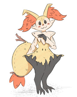 :3 ambiguous_gender anthro blush blush_lines fake_eyes inner_ear_fluff looking_at_viewer object_in_tail simple_background solo stick stick_in_tail tail tuft white_background se1t nintendo pokemon braixen generation_6_pokemon generation_7_pokemon mimikyu pokemon_(species) 2026 4:5 absurd_res digital_media_(artwork) hi_res