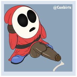 big_penis bodily_fluids border cum genital_fluids genitals huge_penis male penis solo vein white_border canbirts mario_bros nintendo shyguy 1:1 absurd_res hi_res
