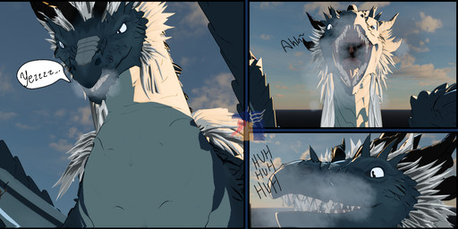 anthro duo female feral jumping macro male male/female mawplay micro mouth_shot open_mouth prince royalty silly text throat tongue uvula vore what z3r0_gt european_mythology mythology netflix red_bull the_dragon_prince queen_zubeia archdragon canid canine canis dragon mammal mythological_creature mythological_scalie scalie western_dragon wolf 3d_(artwork) blender_(artwork) blender_eevee_(artwork) comic digital_media_(artwork) english_text hi_res