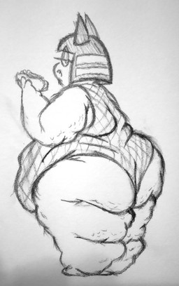 anthro back_rolls barefoot belly belly_overhang big_belly big_butt bored butt cankles cellulite clothed clothing double_chin eating fat_arms fat_legs feet female flabby_arms food hair holding_food holding_hot_dog holding_object hot_dog huge_butt leg_rolls lidded_eyes looking_at_viewer looking_back looking_back_at_viewer obese obese_anthro obese_female one-piece_swimsuit one_fang open_mouth overweight overweight_anthro overweight_female rear_view simple_background solo swimwear alt_for_fat_art animal_crossing nintendo ankha_(animal_crossing) domestic_cat felid feline felis mammal 2024 absurd_res full-length_portrait graphite_(artwork) greyscale hi_res monochrome portrait traditional_media_(artwork)