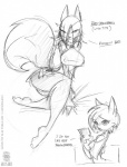 anthro barefoot big_breasts bottomwear breasts clothing duo evil_twin feet female fur hair miniskirt simple_background skirt tail text toes conditional_dnp jollyjack sequential_art scarlet_(sequential_art) eurasian_red_squirrel mammal rodent sciurid tree_squirrel 2007 black_and_white english_text greyscale monochrome pen_(artwork) traditional_media_(artwork)