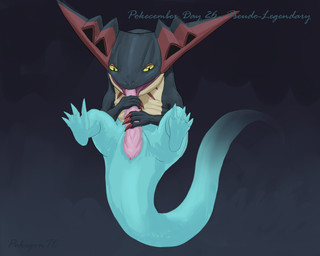 autofellatio black_body claws cloacal_penis feral floating genitals male markings masturbation oral oral_masturbation penile penile_masturbation penis red_claws red_markings simple_background solo spread_legs spreading tan_body transparent_tail yellow_eyes pokegontc mythology nintendo pokecember pokecember_2025 pokemon dragapult dragon generation_8_pokemon mythological_creature mythological_scalie pokemon_(species) scalie 2025 5:4 digital_media_(artwork) hi_res