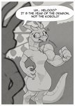 angry anthro biceps big_muscles clothing dress female growth growth_lines horn muscle_growth muscular muscular_female speech_bubble tail diagamon mythology dragon mythological_creature mythological_scalie scalie sequence