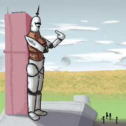 1_eye antennae_(anatomy) astronaut big_breasts breasts bulge cloud crossed_arms female gesture hand_gesture machine male moon pointing pointing_at_self rocket rocket_pad size_difference sky skyscape smaller_male spacecraft vehicle alberto_omega nasa artemis_2 humanoid robot robot_anthro 1:1