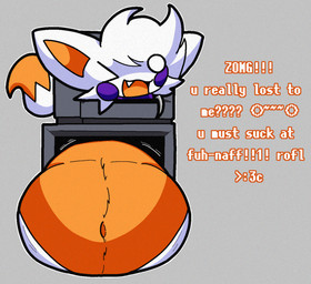 :3 abdominal_bulge after_vore ambiguous_gender ambiguous_pred ambiguous_prey anthro anthro_pred belly big_belly blush cheek_tuft computer_monitor dipstick_tail facial_tuft fangs fur head_tuft hook hook_hand huge_belly markings navel one_eye_closed open_mouth open_smile orange_body orange_fur orange_tongue overweight overweight_ambiguous overweight_anthro purple_body purple_fur shake_lines smile solo tail tail_markings talking_to_viewer teeth text tongue tuft vore white_body white_fur wink endlessnight five_nights_at_freddy's five_nights_at_freddy's_world scottgames lolbit_(fnaf) lolbit_(frickbear's) canid canine fox mammal 2026 digital_drawing_(artwork) digital_media_(artwork) english_text hi_res