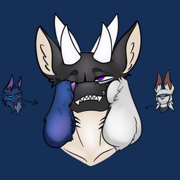 animal_genitalia anthro balls balls_on_face black_body black_fur blue_balls ear_tuft fluffy_ears fur genitals group horn male male/male purple_eyes sheath sheath_play simple_background smug_grin tan_chest tan_neck transparent_background trio tuft white_balls alteredkrimson mythology hares_(alteredkrimson) havus_(alteredkrimson) jiekyu_ryuushinzou dragon furred_dragon furred_scalie kugar_(alteredkrimson) mythological_creature mythological_scalie scalie 1:1 absurd_res alpha_channel hi_res