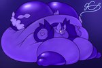 anthro areola areola_expansion belly belly_expansion big_areola big_belly big_breasts big_butt big_nipples blueberry_inflation body_inflation breast_expansion breasts butt butt_expansion expansion female huge_areola huge_belly huge_breasts huge_butt huge_nipples hyper hyper_areola hyper_belly hyper_breasts hyper_butt hyper_inflation hyper_nipples immobile inflation lying nipple_expansion nipples on_front purple_areola purple_background purple_body purple_ears purple_inner_ear purple_nipples purple_nose purple_tail red_eyes scut_tail short_tail simple_background smile solo tail three-quarter_view xxcontinentalxx nintendo pokemon cinderace generation_8_pokemon lagomorph leporid mammal pokemon_(species) rabbit 2024 colored digital_media_(artwork) hi_res shaded signature