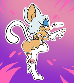 anthro blue_eyeshadow breasts butt cosplay dialogue eyelashes eyeshadow feet female makeup open_mouth side_boob solo tan_body shinkaku capcom darkstalkers sega sonic_the_hedgehog_(series) felicia_(darkstalkers) rouge_the_bat bat mammal 2026 absurd_res hi_res