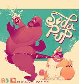 anthro barbell_piercing beard belly big_belly black_beard black_facial_hair brown_body brown_skin butt can clothed clothing container duo erection erection_under_clothing eyewear facial_hair fur glasses grin holding_can holding_container holding_object human_on_anthro human_to_anthro interspecies male male/male male_anthro male_human mid_transformation moobs mouth_closed nipple_barbell nipple_piercing nipples obese obese_anthro obese_human obese_male orange_body orange_fur overweight overweight_anthro overweight_human overweight_male piercing pubes round_glasses sitting smile species_transformation standing sunglasses topless transformation white_body white_fur chocolateandmilk richard_(chocolateandmilk) canid canine canis domestic_dog human mammal hi_res